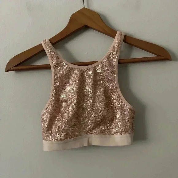 Aerie champagne gold  sequins bralette xs - Picture 3 of 4